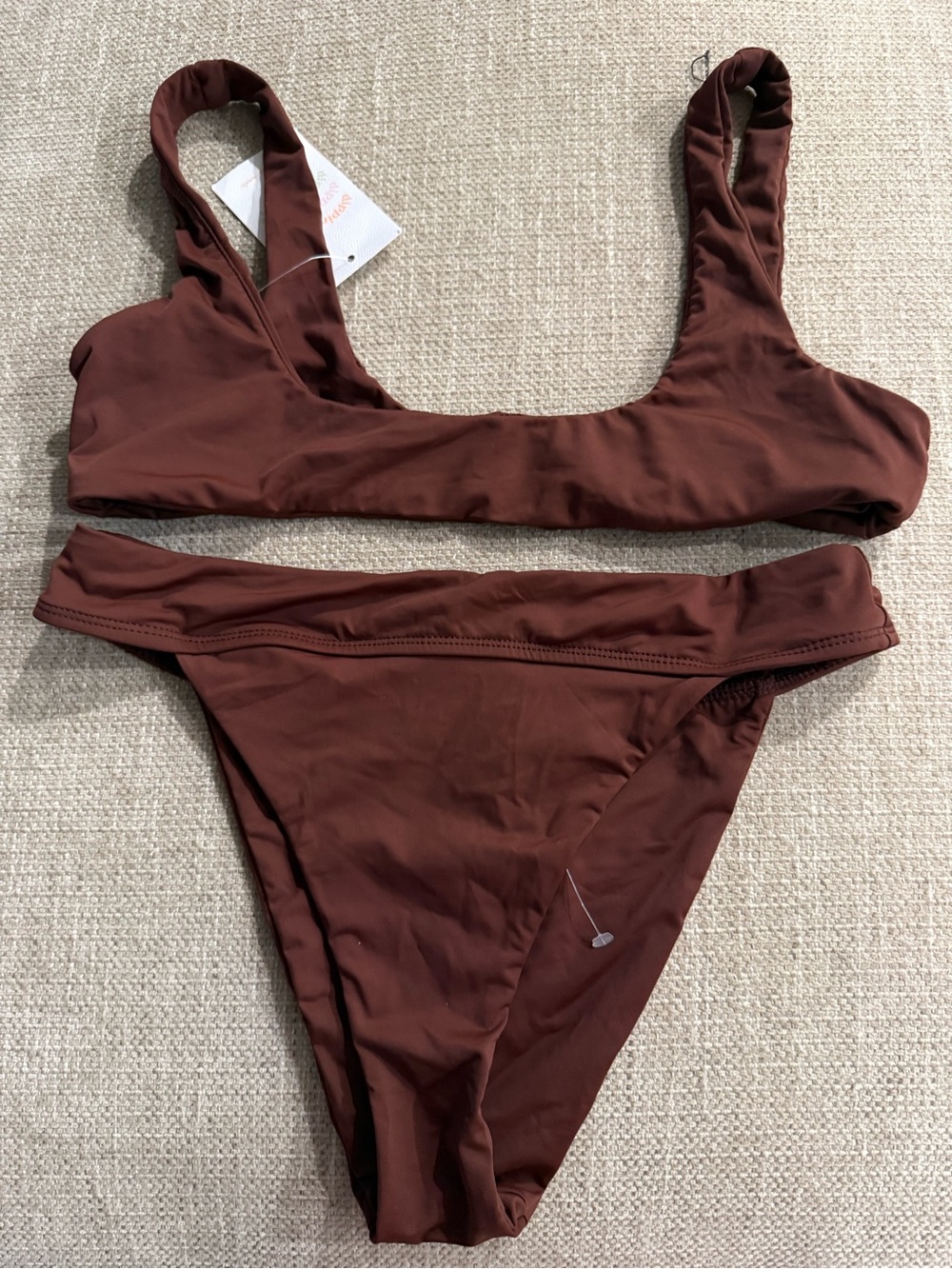 Dippin Daisys Scoop Neck Bikini Set in Chocolate Brown